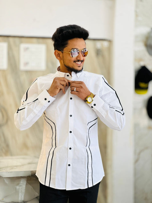 Wight pepar cotton pattern shirts