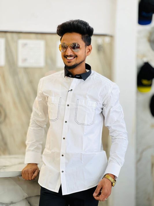 Wight pepar cotton pattern shirts
